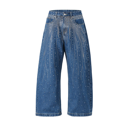 AZUL FLORAL RHINESTONE DENIM