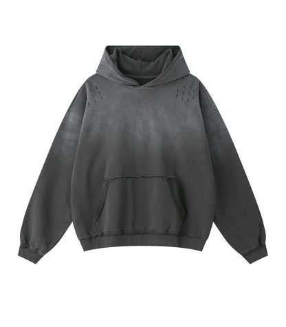 GREY DISTRESSED HOODIE