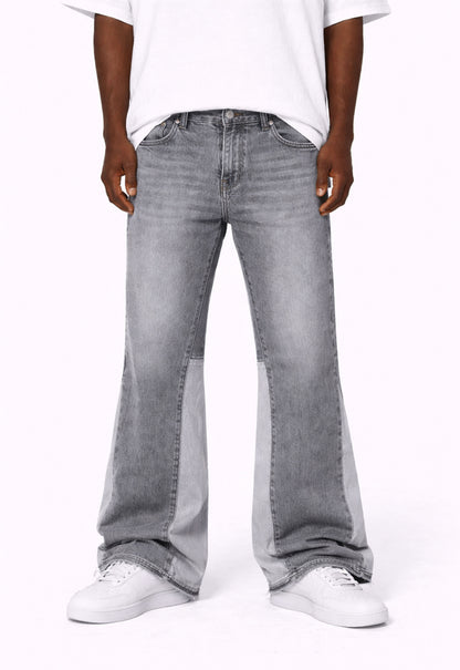 GREY SPLIT FLARE DENIM