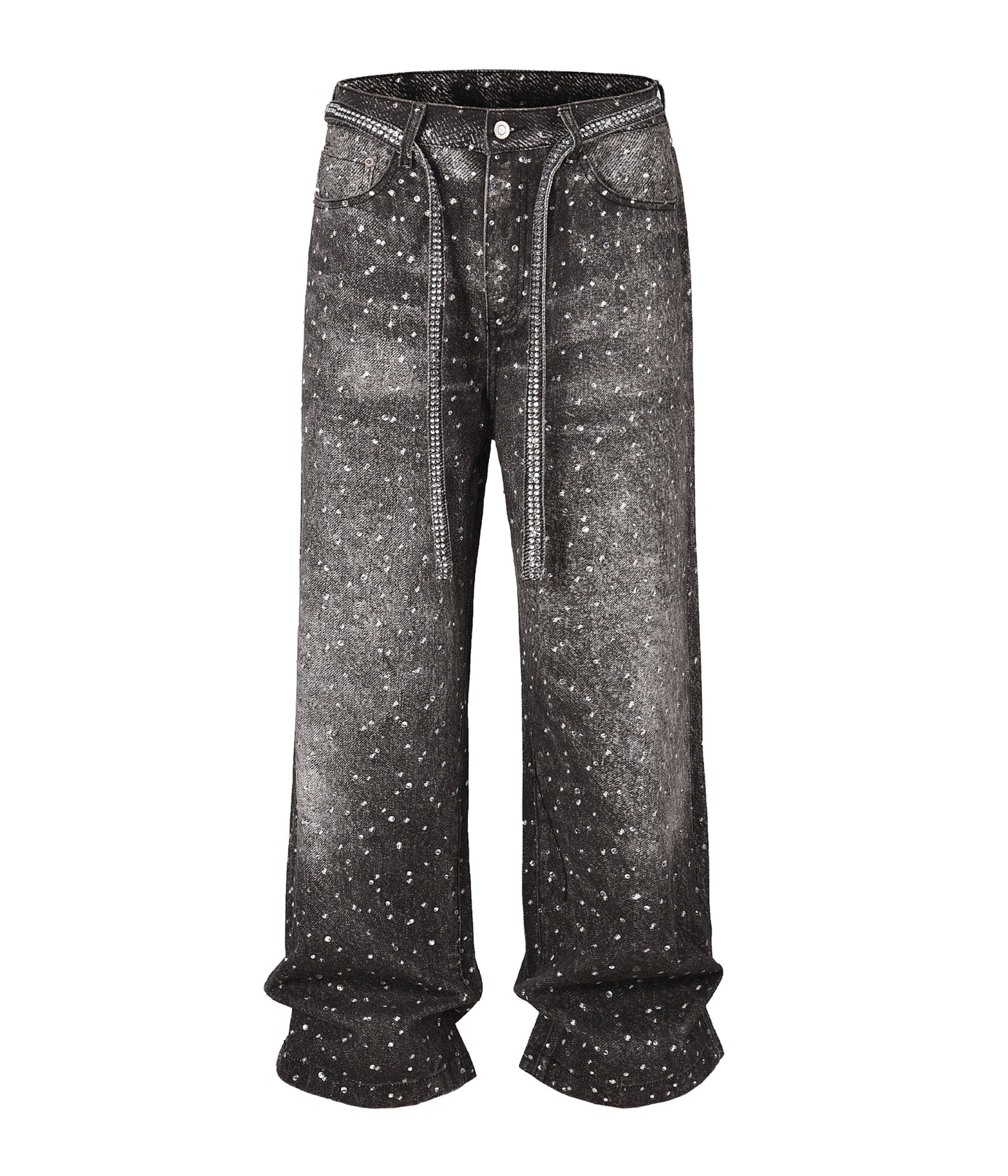 NOIR RHINESTONE DENIM